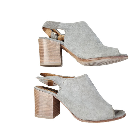Alberto Fermani US Size 6.5 EU Size 37 Suede Open Toe Heels - Picture 1 of 8